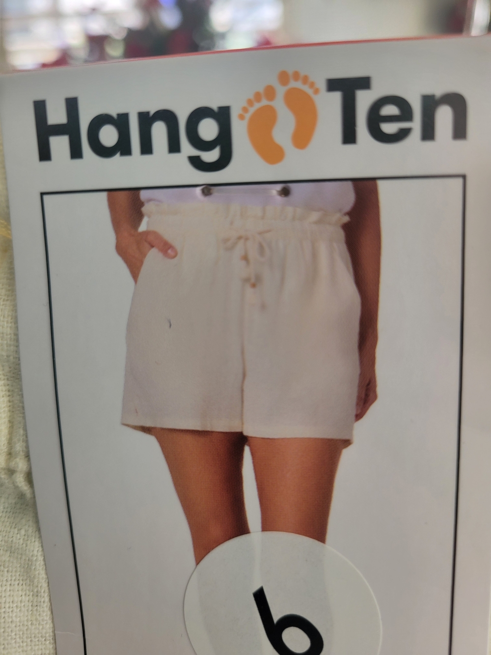 Nwt Hang Ten Cream Drawstring Paperbag Waist Shorts - Picture 4 of 4
